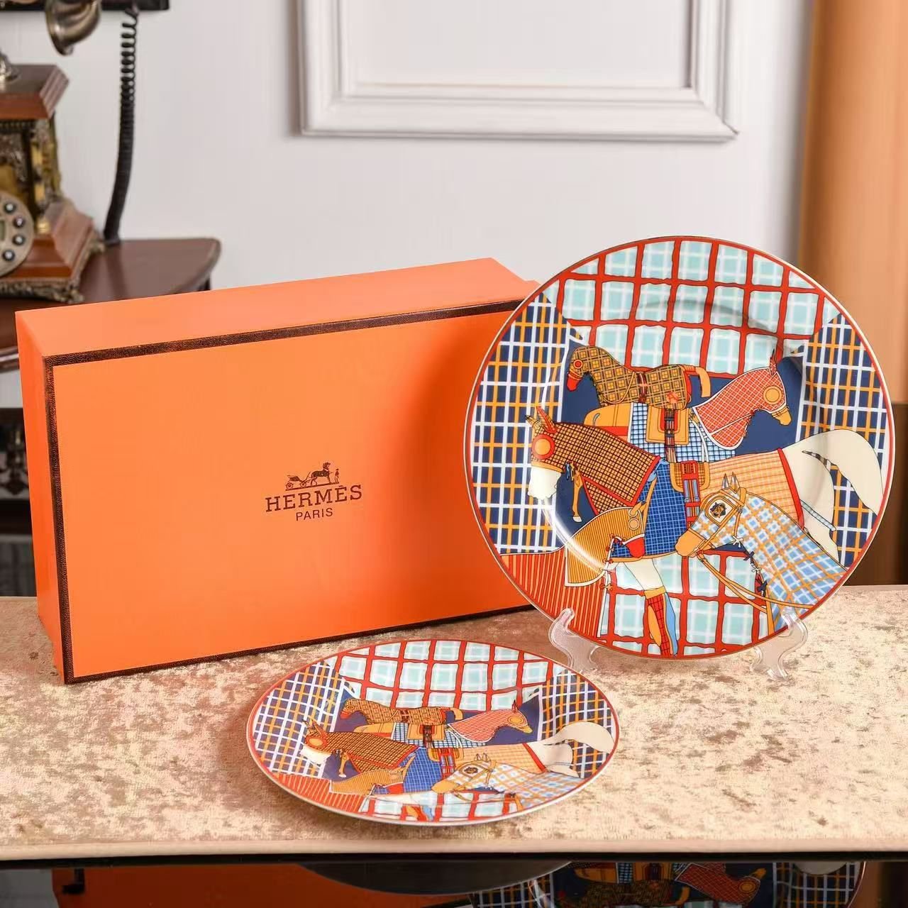 Hermes two plates set - Hermes Plates | Buy Online in UAE